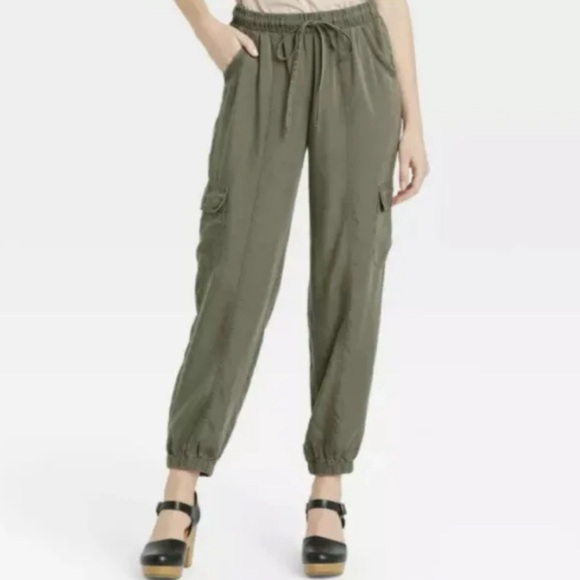 KNOX ROSE Jeans Olive Green Cargo Jogger Pant Lightweight Bohemian Plus Size 3X - Picture 5 of 7